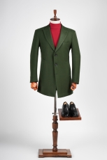 Тёмно-зеленое мужское пальто 6-5