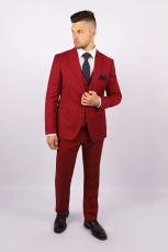 Красный мужской костюм «тройка» 30-01
