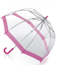 Прозрачный детский зонт с окантовкой розового цвета, механика, Funbrella, Fulton C603-022