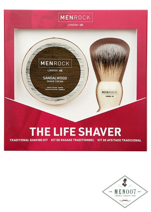 Подарочный набор для бритья Men Rock Life Shaver Sandalwood Kit (brush/1pcs + sh/cr/100ml)(Помазок +крем для бритья)