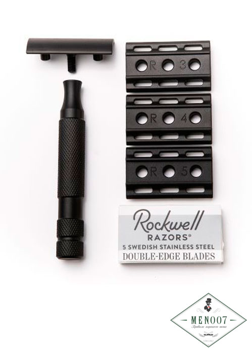 Т-образная бритва Rockwell 6S, нержавеющая сталь, черная