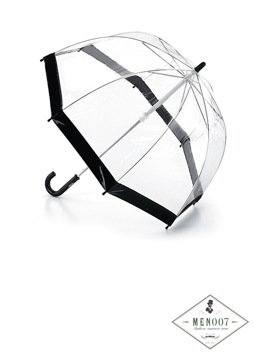 Прозрачный детский зонт с окантовкой черного цвета, Механика, Funbrella, Fulton C603-01