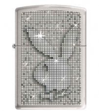 Зажигалка ZIPPO Playboy с покрытием Brushed Chrome, латунь/сталь, серебристая, матовая, 36x12x56 мм