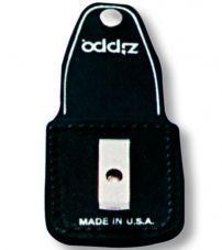Чехол Zippo для зажигалки из натуральной кожи с клипом, черный, 57х30x75 мм