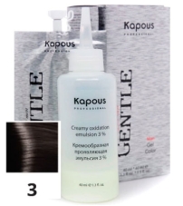 Гель-краска для волос для мужчин без аммония Kapous, 3-темно-коричневый, 40 мл+40 мл