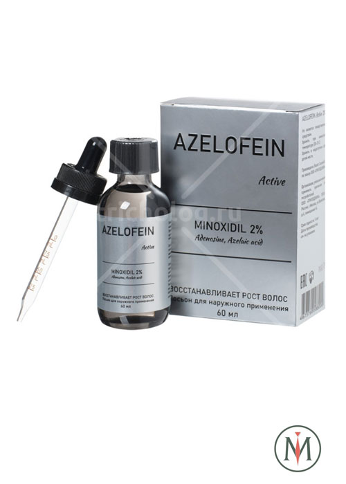 Лосьон для роста волос и бороды Азелофеин Azelofein 2% -60мл.