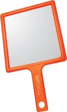 Зеркало заднего вида DEWAL пластик оранжевое с ручкой, 21,5х23,5см