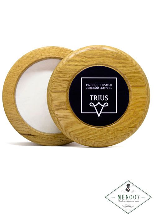 Мыло для бритья Trius (Свежий цитрус, светлая чаша)