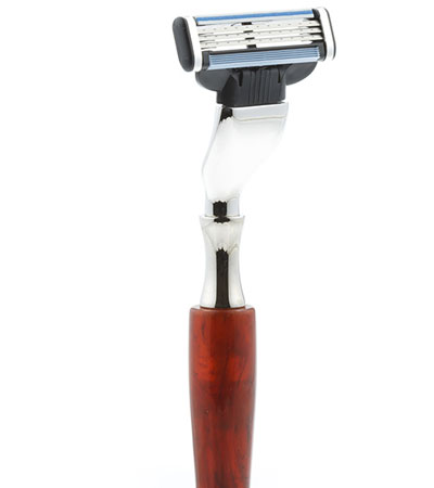 Станок для бритья IL Ceppo, MACH3, каучуковая смола, рукоять - коричневый цвет