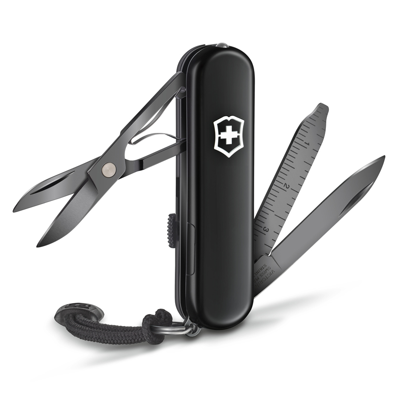 Нож-брелок VICTORINOX Signature Lite Onyx Black, 58 мм, 8 функций, чёрный, в подарочной коробке