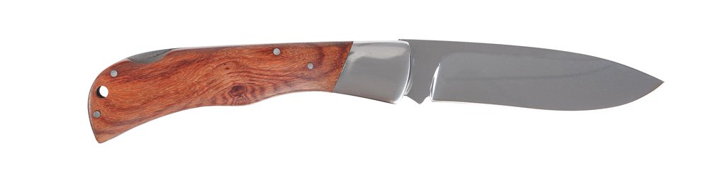 Нож складной Stinger, 104 мм (серебристый), рукоять: сталь/дерево (серебр.-корич.), коробка картон