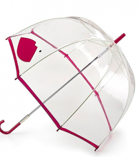 Прозрачный зонт-трость «Пурпурные губы», механика, Lulu Guinness, Birdcage, Fulton L719-3180