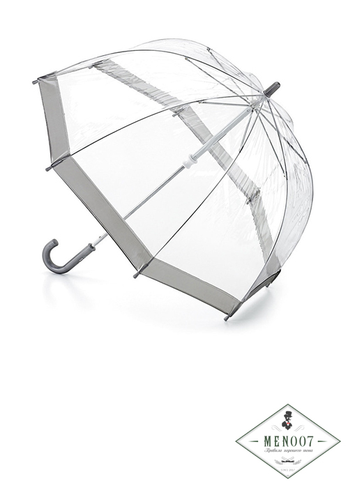 Прозрачный детский зонт с окантовкой серебряного цвета, механика, Funbrella, Fulton C603-03