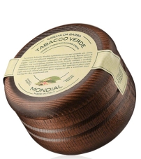 Крем для бритья Mondial "TABACCO VERDE" с ароматом зелёного табака, деревянная чаша, 140 мл