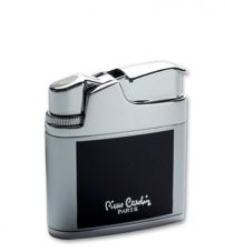 Зажигалка "Pierre Cardin" газовая кремниевая, сплав цинка, покрытие: блестящий черный лак и полированный хром