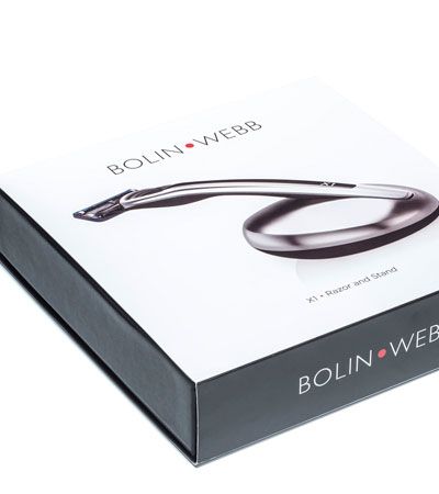 Подарочный набор Bolin Webb X1, бритва X1 серебристо-черная, подставка X1 серебристая