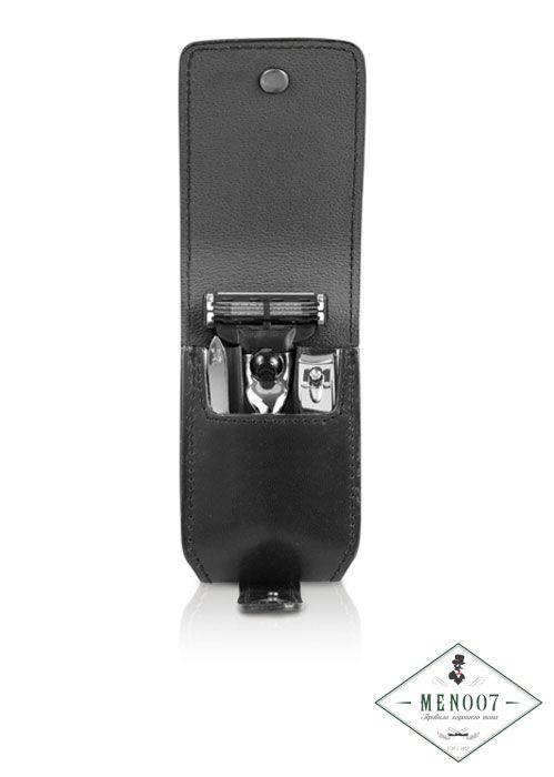 Бритвенный дорожный набор: в черном чехле: станок, пинцет, книпсер MONDIAL M-SV1209-9